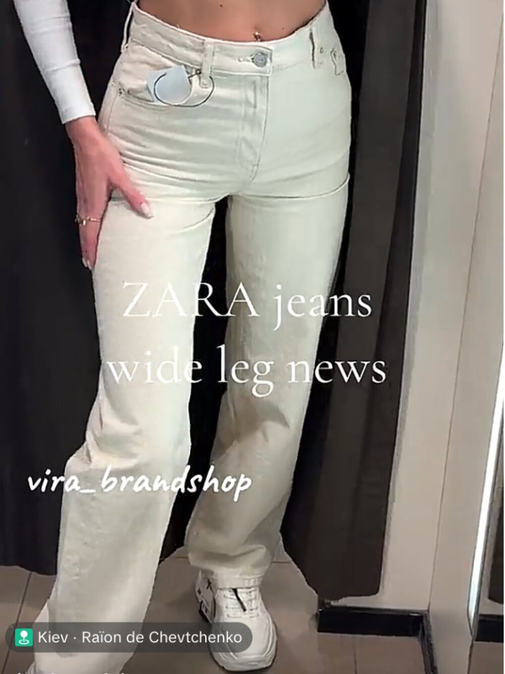 Zara ZW Baggy Cuffed Jeans NWT — Pale Sky Blue, Size 2 (EU 34) - Picture 13 of 14